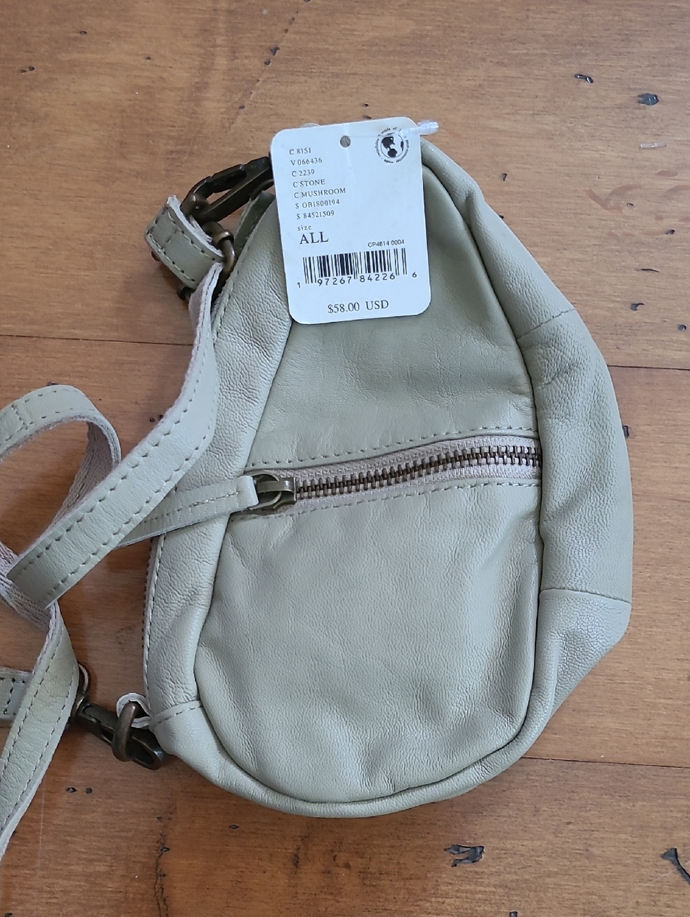 Stylish Stone Crossbody Bag with Front Zip